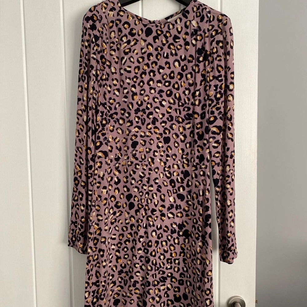 H&M Purple Leopard Long Sleeve Dress